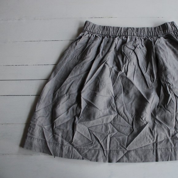 Grey Flowy A-Line Mini Skirt - Picture 1 of 4